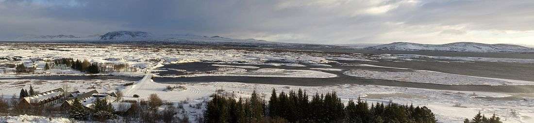 Panorama of Þingvellir in Autumn.