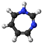 Ball-and-stick model of the 1,3-diazepine molecule