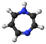 Ball-and-stick model of the 1,4-diazepine molecule