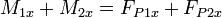 M_{1x} + M_{2x} = F_{P1x} + F_{P2x}