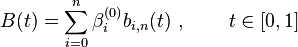 B(t) = \sum_{i=0}^n \beta_i^{(0)} b_{i,n}(t) \mbox{ , } \qquad t \in [0,1]