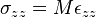 \sigma_{zz} = M \epsilon_{zz}