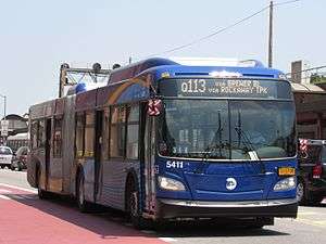 A Q113 Limited Bus at Jamaica Center Bus Terminal in Queens