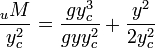 \frac{_uM}{y_c^2} = \frac{gy_c^3}{gyy_c^2} + \frac{y^2}{2y_c^2}