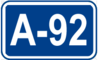 Autovía A-92 shield}}