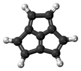 Ball-and-stick model of the acepentalene molecule