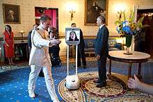 Alice Wong participated at the 25th anniversary of the Americans With Disabilities Act via robot
