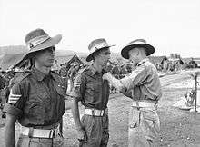 Medals being presented to soldiers on parade