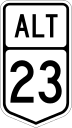 Diagram depicting Alternate National Route 23 route marker