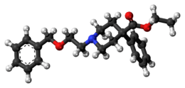 Ball-and-stick model of the benzethidine molecule