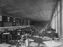 Large, high-ceilinged restaurant in Bjorli Station