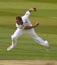 Stuart Broad bowling.