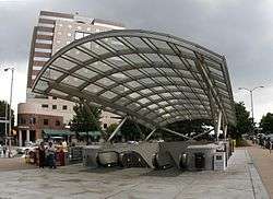 The Clarendon Metro station entrance in May 2008