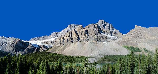 View of the Crowfoot Glacier and the adjoining summit