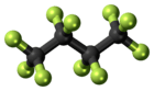Ball-and-stick model of perfluorobutane