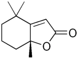 Skeletal formula of dihydroactinidiolide