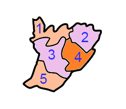 A clickable map of East Garo Hills district exhibiting its five C.D. blocks.