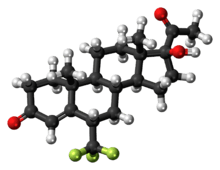 Ball-and-stick model of the flumedroxone molecule