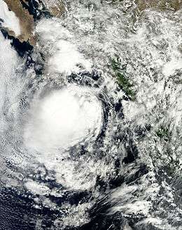 Tropical Storm Georgette at peak intensity on September 21