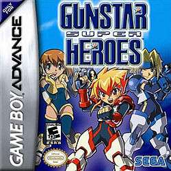 American box art for Gunstar Super Heroes