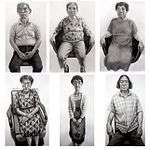 6 pencil and ink drawings of eldery Japanese people, Hibakusha, Survivors of the Atomic Bomb, Hiroshima