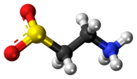 Ball-and-stick model of the hypotaurine zwitterion