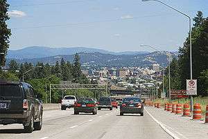 Interstate 90 heading into Spokane from the east