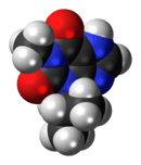 Space-filling model of the IBMX model