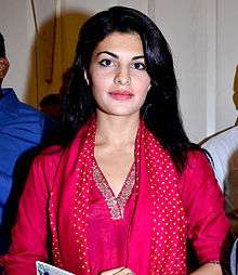 Jacqueline Fernandez looks straight towards the camera.