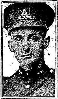 Black-and-white photo of a man in military uniform