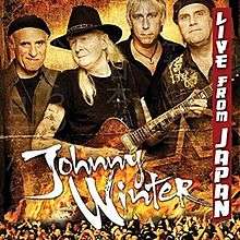 A photo of the band. Left to right: Vito Liuzzi, Johnny Winter, Paul Nelson, Scott Spray.