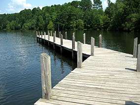 A pier extending out into the swamp