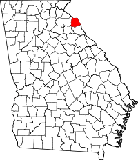 State map highlighting Hart County