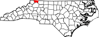 State map highlighting Alleghany County