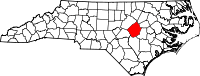 State map highlighting Johnston County