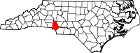 State map highlighting Mecklenburg County