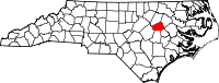 Map of North Carolina highlighting Wilson County