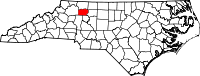 State map highlighting Yadkin County