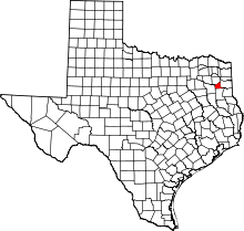 Map of Texas highlighting Gregg County