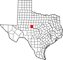 State map highlighting Runnels County