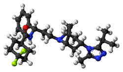 Ball-and-stick model of the maraviroc molecule