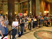 Protestors at marriage equality event in Minnesota