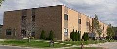 Two-story brick building, probably built in 1960s