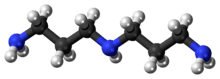 Ball-and-stick model of the norspermidine molecule