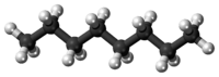 Ball-and-stick model of octane