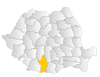 Map of Romania highlighting Olt County