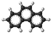 Ball-and-stick model of the phenanthrene molecule