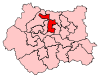 A very large constituency. It consists of the eastern portion of the county. It also includes the entirety of a second, smaller county, located to the east of the larger county.