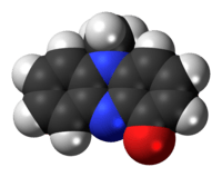 Space-filling model of the pyocyanin molecule