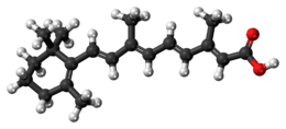 Ball-and-stick model of the retinoic acid molecule